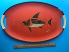 Vintage Swordfish Tray Mid Century Modern Mcm Tilso Japan Wrapped Handles Retro