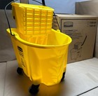 Rubbermaid Wave Brake 35 Qt Yellow Combo Mop Bucket And Wringer Fg758088yel