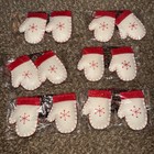 Felt Mittens Christmas Hanging Ornaments 6 Packs Of 2 Total 12 Pcs New