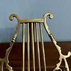 Vintage Ornate Solid Brass Tabletop Lyre Harp Easel Music Picture Art Easel 6   