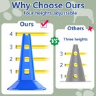 Ahailuoo Dog Agility Hurdle Cone Set  Adjustable Height Dog Agility Course For B