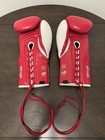 Hit N Move Horse Hair Lace Up Boxing Gloves Suvari 16oz Red White Silver