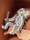 Vintage Dia De Los Muertos Diorama Crank Pull Moving Folk Art Halloween Handmade