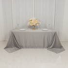 Silver 90x132  Rectangle Lamour Satin Tablecloth Wedding Party Home Banquet