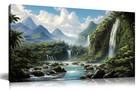  Landscape Canvas Wall Art Green Forest Large Wall Decor For 20l  X 40w  Green