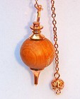 2 Sandalwood Dowsing Pendulum With Copper  Round Wood Dowsing Pendulum