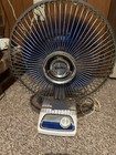 Vintage Lasko Translucent Blue Desk Fan Type 9 Style A Oscillating 2 Speed Video