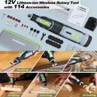 Workpro 12v Cordless Rotary Tool Kit Engraver Sander Polisher 5 Variable Speeds
