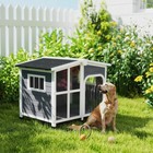 Giant Window Wooden Dog House For Large Dogs Outdoor   Indoor