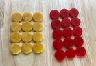 Vtg Travel Small Bakelite Catalin Backgammon 27 Checkers Butterscotch cherry Red
