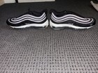 Nike Air Max 97 Women   s Black white gray Low Top Lace Up Striped Sneaker