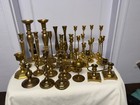  36 Brass Candlestick Holders Taper Candle Stick Brass Plated Wedding Lot