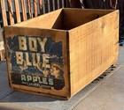 Vintage Boy Blue Apples wood Crate wooden Box a p Tea Co  grocery Store-mpls Mn 