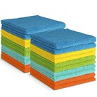 20 Pack Microfiber Cleaning Cloths 12x12 - Soft Absorbent Towels For Car Kitchen