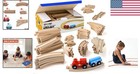 52 Pcs Wooden Train Tracks With 2 Bonus Trains - Safe   Compatible Gift For Kids