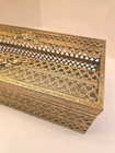 Vintage Gold Filigree Rose Tissue Box Cover Ornate Metal Hollywood Regency