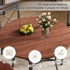 5 Piece Dining Table Set For 4 With Chairs  Wood Grain Tabletop  Small Space 