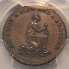 Great Britain 1790 1 2 Penny Anti- Slave Conder Token Am I Not A Man Pcgs Au58    