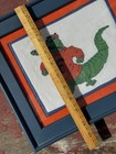 Vtg University Of Florida Gators Albert Framed Finished Cross Stitch Wall Decor