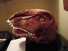 Dinosaur Plush Overhead Full Face Mask Brown tan Adult Unisex One Size Halloween