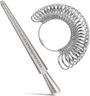 Metal Finger Gauge Mandrel Finger Sizing Ring Sizer Set Band 1-15 Measuring Size