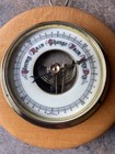 Vintage German Wood Brass Barometer Wall Weather Gauge 5  