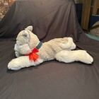 Husky Dog Wolf Gray   White Plush Brown Eyes 23    Floppy Stuffed Animal