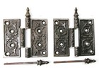 Pair Antique Ornate Eastlake Victorian Steeple Tip Door Hinges 4  X 4 