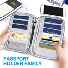 Family Passport Organizer Rfid Blocking Travel Wallet Card Slots Cash Pouch