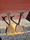 2 Antique Cast Iron Table Legs Tool Base Salvaged Machine Base Heart Shaped 