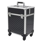 Rolling Aluminum Makeup Train Case   Salon Cosmetic Trolley Organizer