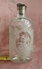 Apothecary Jar With Floral Etching And Silver Ring Cork Topper  6    Beautiful     