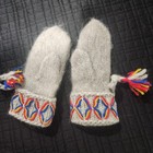 Vintage Lovikka Swedish Handknit Sami-style Wool Mittens With Knit Tassles