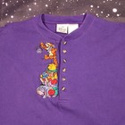 Vintage Disney Store Purple Winnie The Pooh Embroidered Henley Long Sleeve Shirt