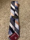Harris   Frank By Oleg Cassini Men s Woven Silk Striped Tie Blue Gray Peach