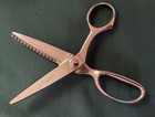 Vintage Gingher Sewing Pinking Shears Scissors Chrome Brazil In Original Box