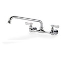 Commercial Kitchen Wall Mount Faucet With 8  Center And 14  Spout - Nsf- No Lead