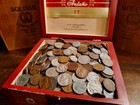 1 2 Pound Of Old Us Coins  Cigar Box Included  Wheat Indian Buffalo Silver Etc
