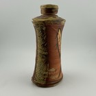 Don Cox Stoneware Tokkuri Bottle W  Stopper Soda Fired Sumi-e Fish 1990s Vtg