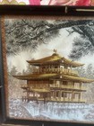 Antique Japanese Silk Embroidered Temple Art Framed - Beautiful