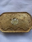 Vintage Estee Lauder Youth-dew Solid Perfume Compact Red Enamel Gold Tone