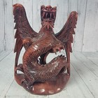 8 5  Hand Carved Wooden Dragon Statue Sculpture Figurine Wood Art Home Decor New