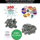 Button Making Machine 32mm  1   Inch  Kit  500 Pin Badges  Punch Press Free Parts