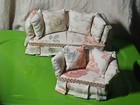 Ooak New Dollhouse Miniature Artist Signed Hand Crafted Chair   Settee loveseat-