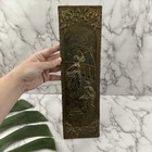 Vintage Handmade Brass Provincial Theme Wall Decor Floral Metal Tooled Man Woman