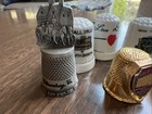Lot Of 6 Souvenir Thimbles - Porcelain  Metal  Pewter - Incl  Historic Sites