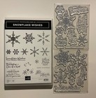Stampin  Up   snowflake Wishes  Used  17 Piece Clear Stamp Set  Holidays