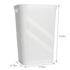 Mainstays 24  Plastic Hinged-lid Rectangle Laundry Hamper  All Ages  White