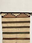 Antique Large Navajo Rug Native American Indian Vtg Striped Double Saddle 58x27 