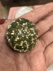 Vintage Mid Century Modern Lucite Green Gold Brooch Pin